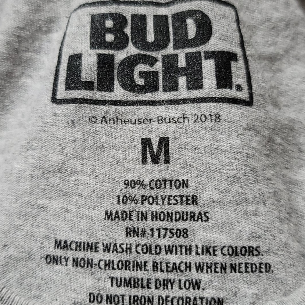 BUD LIGHT DILLY DILLY T-SHIRT BLUE & GREY MENS SHORT SLEEVE TOP SIZE MEDIUM - Picture 6 of 9